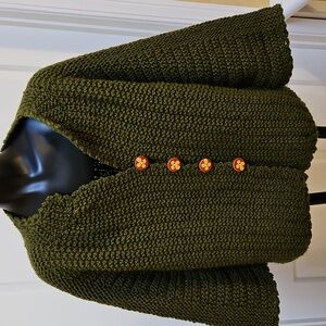 Custom Handmade Green Knit Women's Sweater